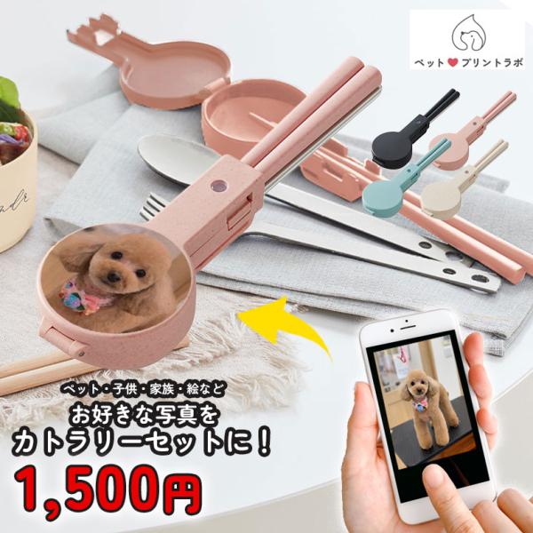 カトラリーセット オーダーメイド 箸 スプーン フォーク セット オリジナル ペット ギフト 写真入り 家族 犬 猫 いぬ ネコ プレゼント 記念品 父の日 母の日