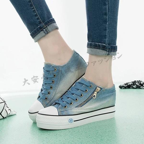 21 新作 スリッポン デッキシューズ 背が高くなる靴 レディース スニーカー デニム 6cmup 厚底 人気 Buyee Buyee Japanese Proxy Service Buy From Japan Bot Online