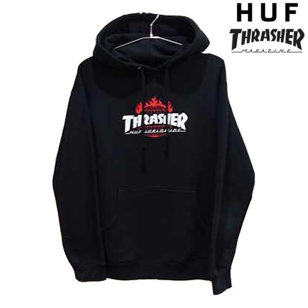 ハフ スラッシャー TDS プルオーバーパーカー ブラック L
