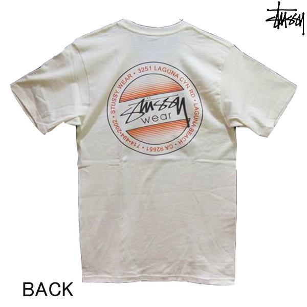 STUSSY　ステューシー　Tシャツ　メンズ　半袖 ストックロゴ　プリント 　バックプリント　クリームカラー　st-ts052
