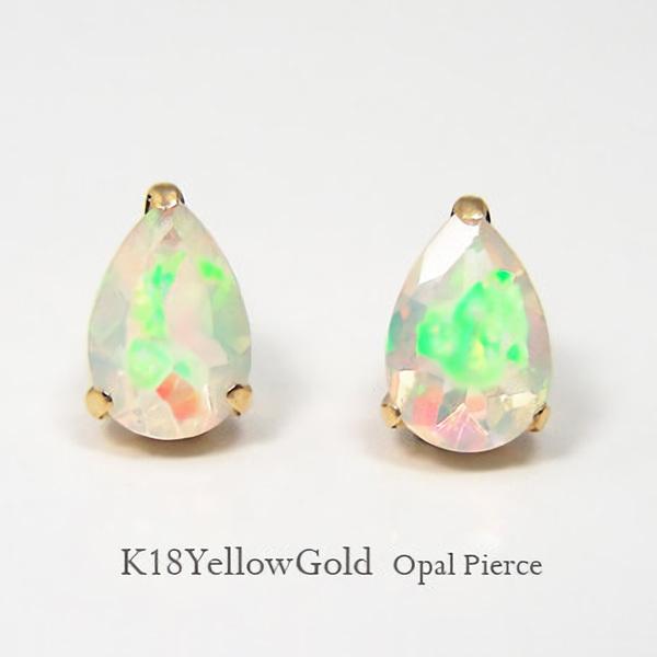 オパール ピアス 18k K18YG 18金 エチオピア産 イエロー オパール ピアス 18k K18YG 18金 エチオピア産 イエロー