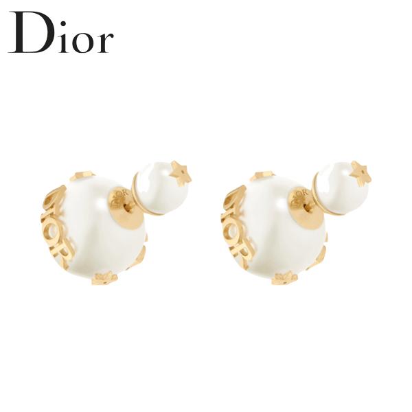Dior DIOR TRIBALES EARRINGS Gold-Finish Metal and White Resin 