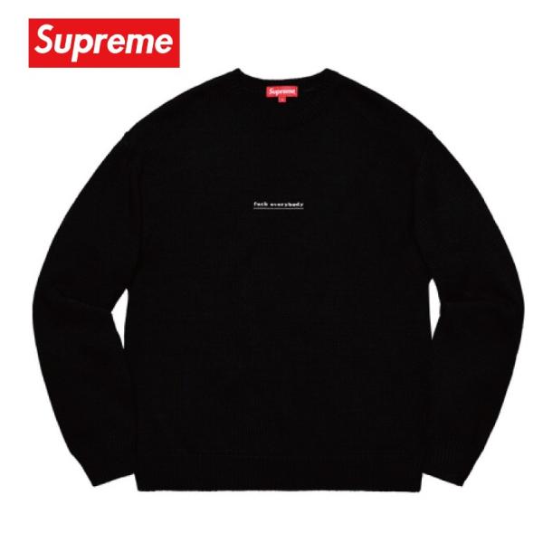 Supreme シュプリーム Fuck Everybody Sweater スウェット ブラック 2019年春夏 :sup-item-0622