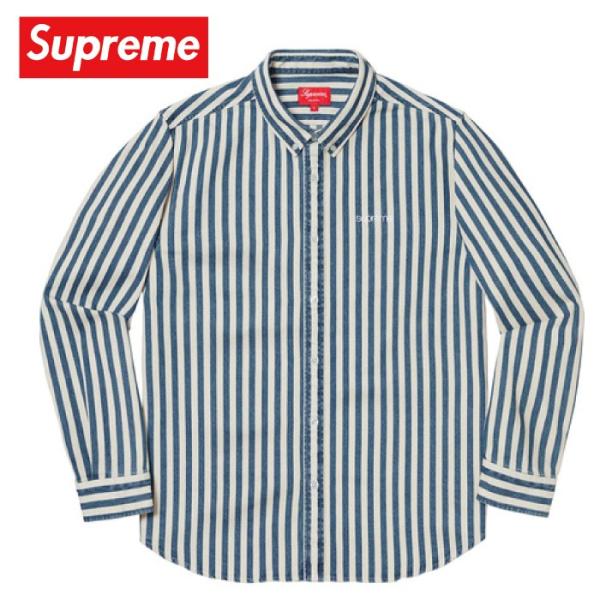 Supreme シュプリーム Denim Shirt シャツ blue stripe ブルー 