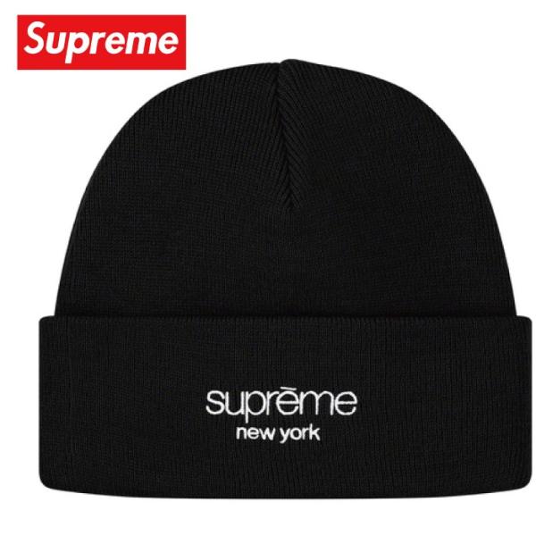 ショップ supreme ビーニー ニット帽 黒 ニットキャップ ニット帽 ニット 帽子 プレート ゴールド シンプル