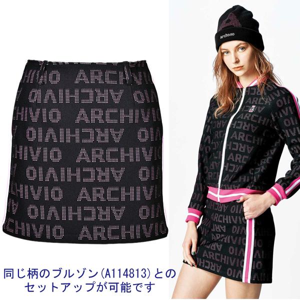 アルチビオ archivio レディース ロゴ柄スカート ゴルフウェア 日本製