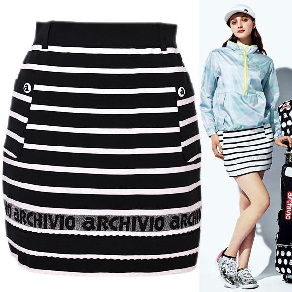 アルチビオ archivio レディース ボーダー柄ニットスカート ゴルフ