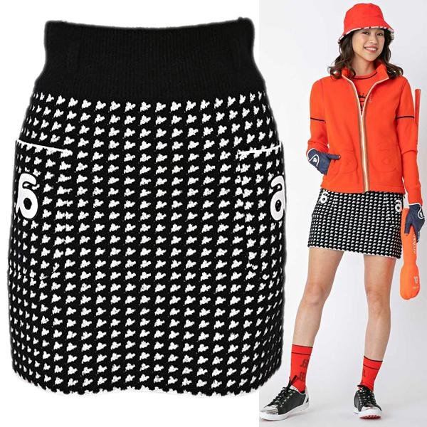 アルチビオ archivio レディース ウール混ハート柄暖かスカート ゴルフ