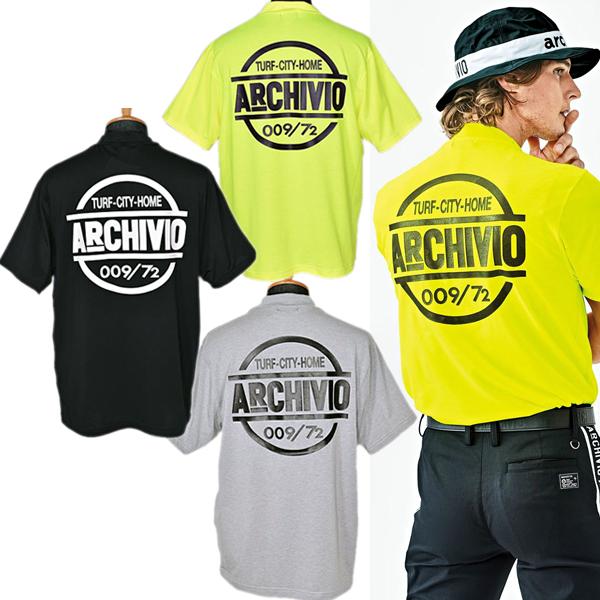 アルチビオ archivio メンズ 半袖バイカラーバックプリントビッグロゴ  