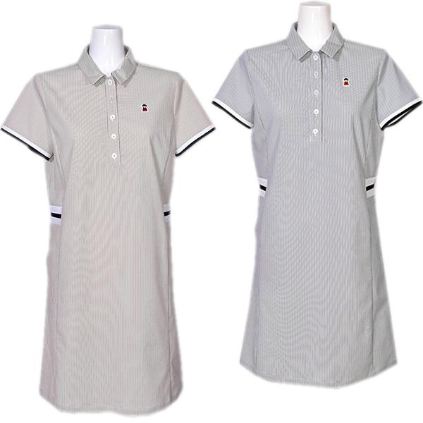 ピッコーネ PICONE レディース 半袖ストライプ柄ワンピース ゴルフ