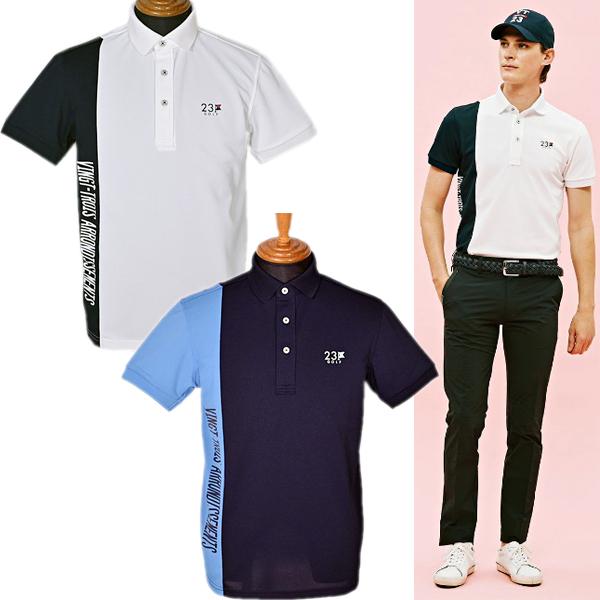 23区ゴルフ 23区GOLF メンズ 半袖バイカラー鹿の子ポロシャツ ゴルフウェア (アウトレット20%OFF) 通常販売価格:17600円