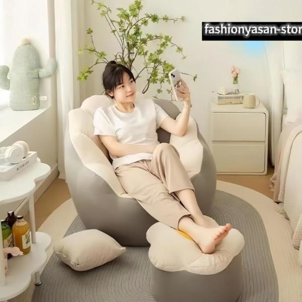 新型怠け者のソファー 畳 背もたれ ソファタイプ クッション ラウンジチェア フロアスタンド型 座椅子 フットパッド 寝室 家庭用