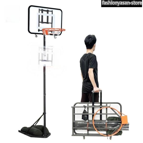 【ポータブルデザイン】：新しく設計されたポータブルバスケットボールフープはトロリーケースとして保管でき、すべてのバスケットボールゴールの不便な移動の欠点を解決します。 屋外バスケットボールスタンドは、いつでもどこでも射撃を楽しむために同行で...
