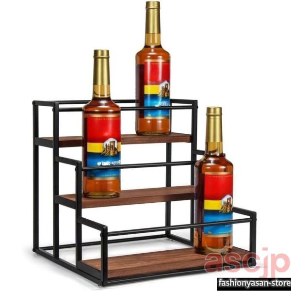 コーヒーシロップラックオーガナイザー ウイスキー棚 酒 棚 お酒 棚 酒棚 ディスプレイ ウイスキー 収納 コーヒーバーディスプレイスタンド ウイスキーやワイン