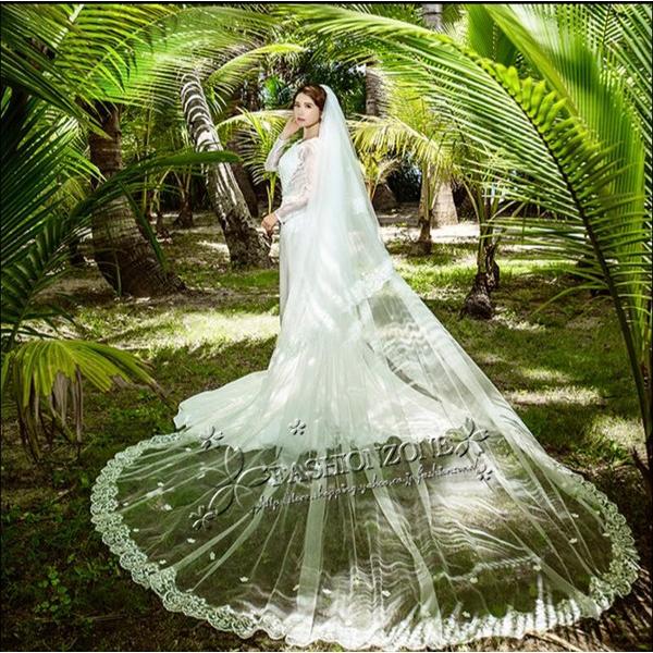 ディングベール ロングベール 300cm 400cm 500cm レース 結婚式用ベール コーム付き ウェディングベール 二次会 花嫁 ブライダル フェイスアップ マリアベール Fens1 2 Fashion Zone 通販 Yahoo ショッピング