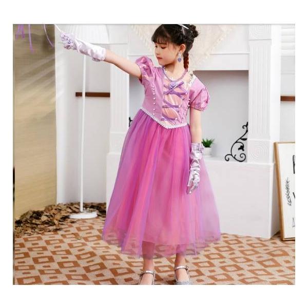 子供ドレス ラプンツェル ワンピース女の子 コスプレ衣装cosplay ジュニア ピアノ 発表会 パーディー 演奏会 フォーマル 入園式 結婚式 ワンピース Shershine Com