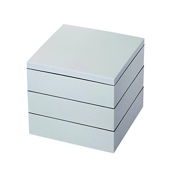 若泉漆器 3段重箱 6寸浪漫重 白雲流内黒 H15429A