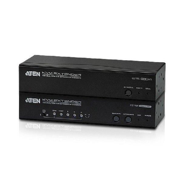 ATEN　CE775　VGAデュアルディスプレイ・デスキュー対応 USB KVMエクステンダー