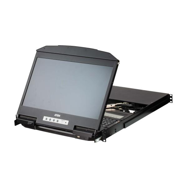 CL3884NWJJL 4ポートUSB HDMIマルチビューワイドスクリーンLCD KVMドロワー（デュアルスライド対応）