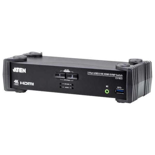 CS1822 2ポート USB 3.0ハブ搭載 HDMI KVMPスイッチ（4K対応、オーディオミキサーモード搭載）