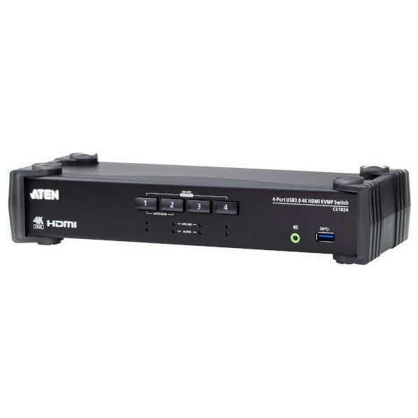 CS1824 4ポート USB 3.0ハブ搭載 HDMI KVMPスイッチ（4K対応、オーディオミキサーモード搭載）