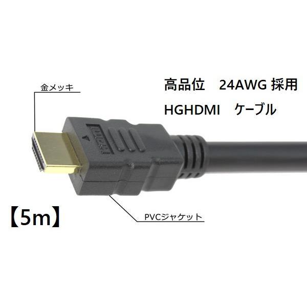 5m　高品位　24AWG 採用　HGHDMI　ケーブル MTG-HGHDMI05-1