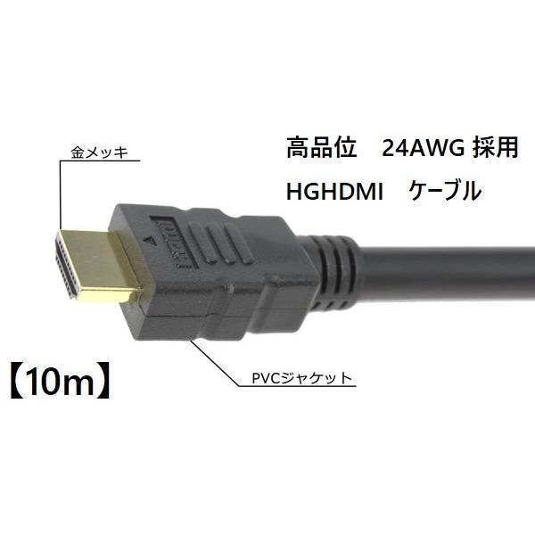 10m　高品位　24AWG 採用　HGHDMI　ケーブル MTG-HGHDMI10-1