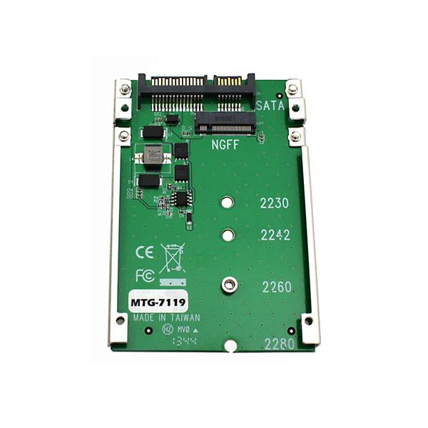 MTG-7119 M.2 NGFF SATA SSDを2.5 SATAへ変換アダプター 台湾製造