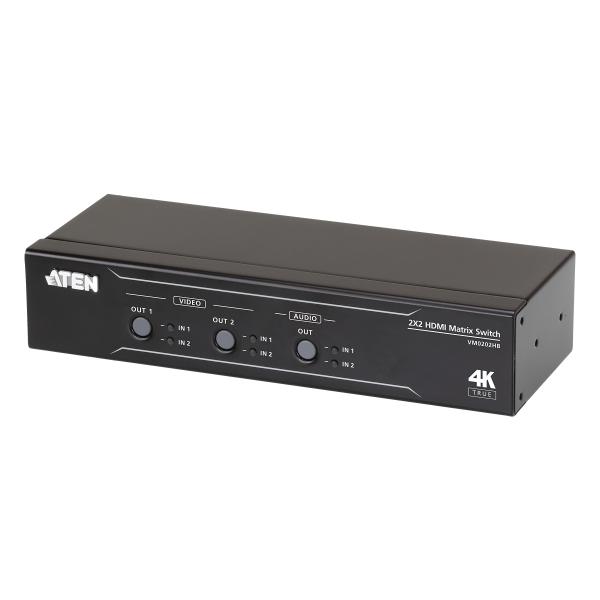 VM0202HB 2入力2出力HDMIマトリックススイッチャー（4K60p対応、オーディオ・ディエンベデッド機能搭載）