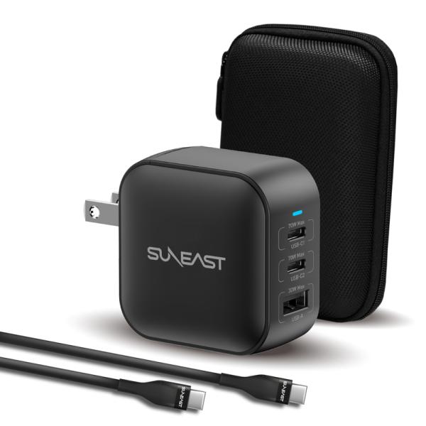 SUNEAST SUNEAST 70W 急速充電器 USB Type-C ×2 Type-A ×1 3台同時充電