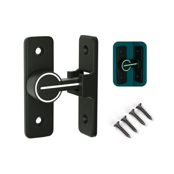 他サイト： ALLMIRA ドアロック 90度 引き戸 鍵 後付け 直角 蛍光 扉 ドア 鍵 室内 引き戸 ロック 部屋 鍵 後付け ドアラッチ 回転式 金具の商品画像