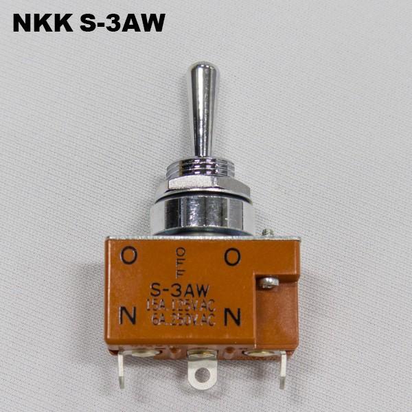 NKKスイッチズ　S-3AW　12.5Dia トグルスイッチ　単極ON-OFF-ON　はんだ端子