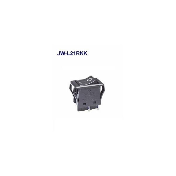 NKKスイッチズ　JW-L21RKK　Lタイプ 全モールドロッカスイッチ　はんだ端子・タブ端子#187兼用　2極単投ON-OFF　16A 125VAC