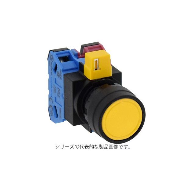 IDEC　HW1B-M120Y（黄）φ22 押ボタンスイッチ 平形 モメンタリ形　M3.5ねじ端子　接点構成2a