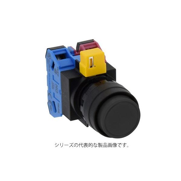 IDEC　HW1B-M210B（黒）φ22 押ボタンスイッチ 突形 モメンタリ形　M3.5ねじ端子　接点構成1a