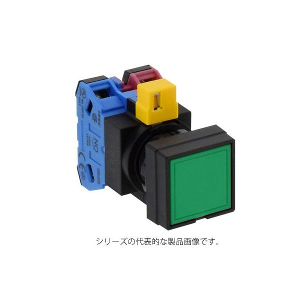 IDEC　HW2B-M110G（緑）φ22 押ボタンスイッチ 角平形 モメンタリ形　M3.5ねじ端子　接点構成1a