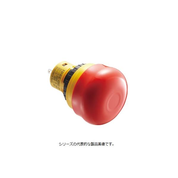 IDEC　AB6E-3BV02PRH（ブライト系赤）　φ16 非常停止用押ボタンスイッチ（一体形） プッシュロックプルorターンリセット　中形ボタン 2b 無地タイプ