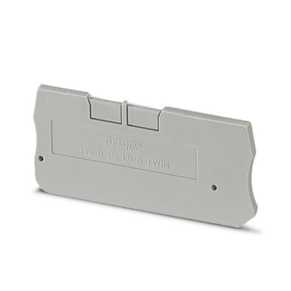 フエニックス・コンタクト　D-PT 1.5/S-TWIN（3208184）　終端板　奥行き24.3 mm　幅: 2.2 mm　高さ54 mm　灰色
