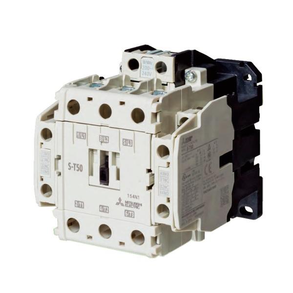三菱電機　S-T50BC AC200V 電磁接触器 主接点3a　補助接点2a2b 端子カバー付