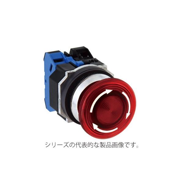 IDEC　AVLD32211DNR（赤） φ30 亜鉛ダイカスト製 照光押ボタンスイッチ 大形プッシュロックターンリセット形　接点構成1a1b