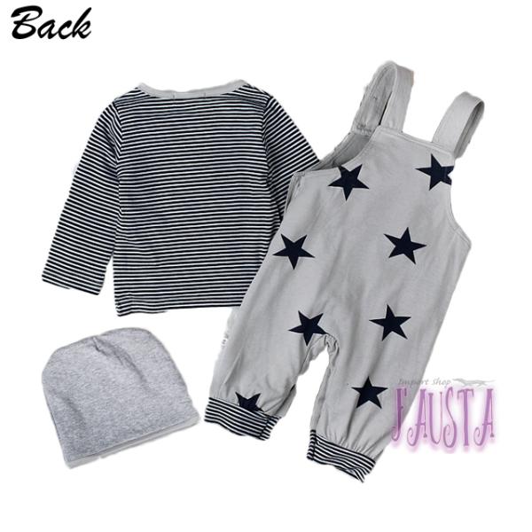 ベビー服 男の子 70 80 3点セット トップス オーバーオール ニット帽 赤ちゃん服 星柄 アメリカン 海外 R013 Buyee Buyee บร การต วกลางจากญ ป น ซ อจากประเทศญ ป น