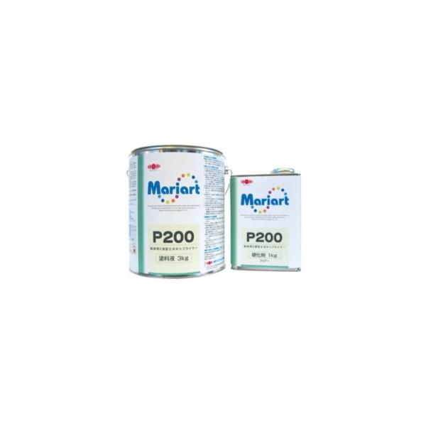 日本ペイントマリン　マリアートP200　グレー　4kgセット容量：4kg(塗料液 3kg、硬化剤 1kgのセット)　■カラー：グレー■二液性エボキシ万能錆止めプライマー●木・FRP・合金・鉄等ほとんどの材質に直接塗る事ができます。●FRPの...