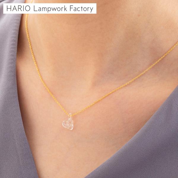 ＼9/15はポイント10倍／ ハリオ ネックレス ウィンクハート ホワイト ハート型 ガラス製 HARIO Lampwork Factory 手作り 日本製