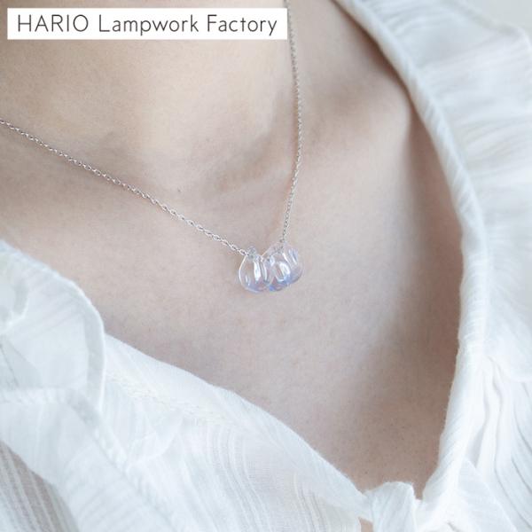 ＼9/15はポイント10倍／ ハリオ ネックレス ネモフィラ ガラス製 HARIO Lampwork Factory 手作り 日本製 ハリオランプワークファクトリー