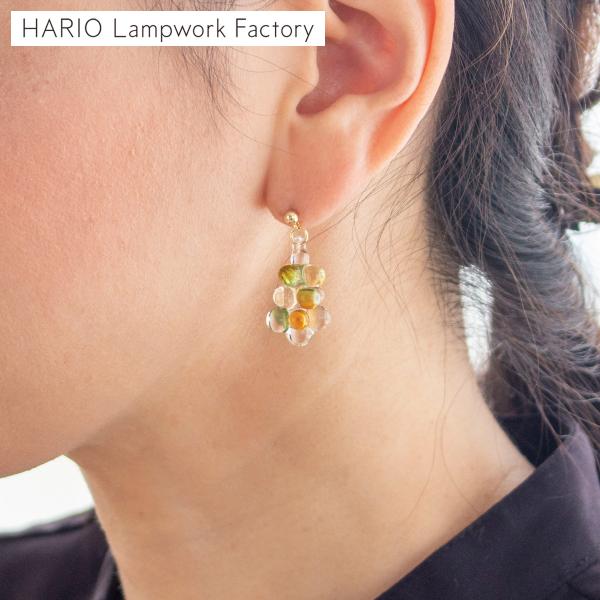 ＼9/15はポイント10倍／ ハリオ イイダ傘店 ピアス コモレビ ガラス製 HARIO Lampwork Factory 手作り 日本製
