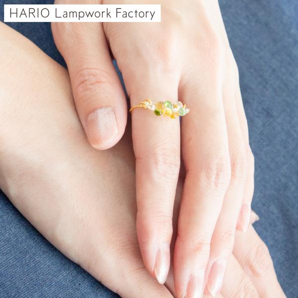 ＼9/15はポイント10倍／ ハリオ イイダ傘店 リング コモレビ HARIO Lampwork Factory 日本製 チェーンリング ハリオランプワークファクトリー