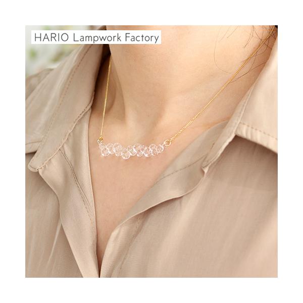 ＼9/15はポイント10倍／ ハリオ ネックレス グロス Water Drops 雫 レディース ガラス シンプル HARIO Lampwork Factory 手作り 硝子 日本製