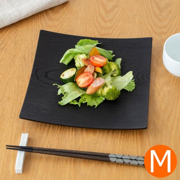 木製食器 次回入荷未定】木製食器 皿 プレート 木製 食器 四角 21.5cm 黒