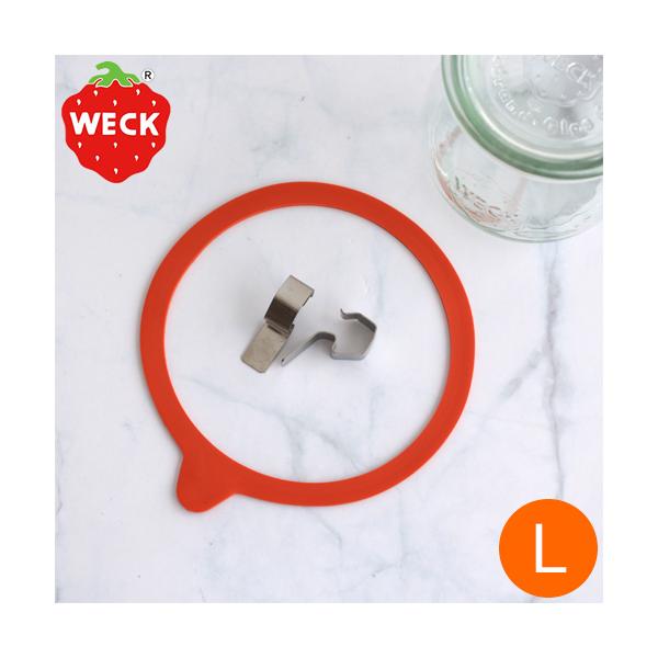 WECK（ウェック） ゴムパッキン ＆ クリップ セット L 密閉保存 煮沸