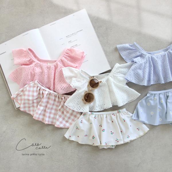 ▼カテゴリー水着 ベビー水着 キッズ水着 子供水着 セパレート水着 スイムウェア ベビースイムウェア スイム スカパン  キッズビキニ ベビー服 子供服 こども服 子ども服 スカート 服 衣装 洋服 ファッション▼色オフホワイト ブルー ピ...